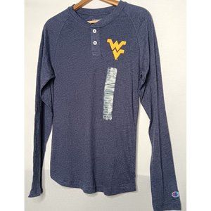WVU Mountaineers Champions S Henley Shirt Long Sleeve West Virginia Mountaineers